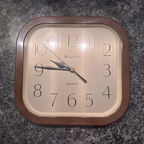 Bulova Other Rare Vintage Mcm Bulova Quartz Wall Clock Poshmark